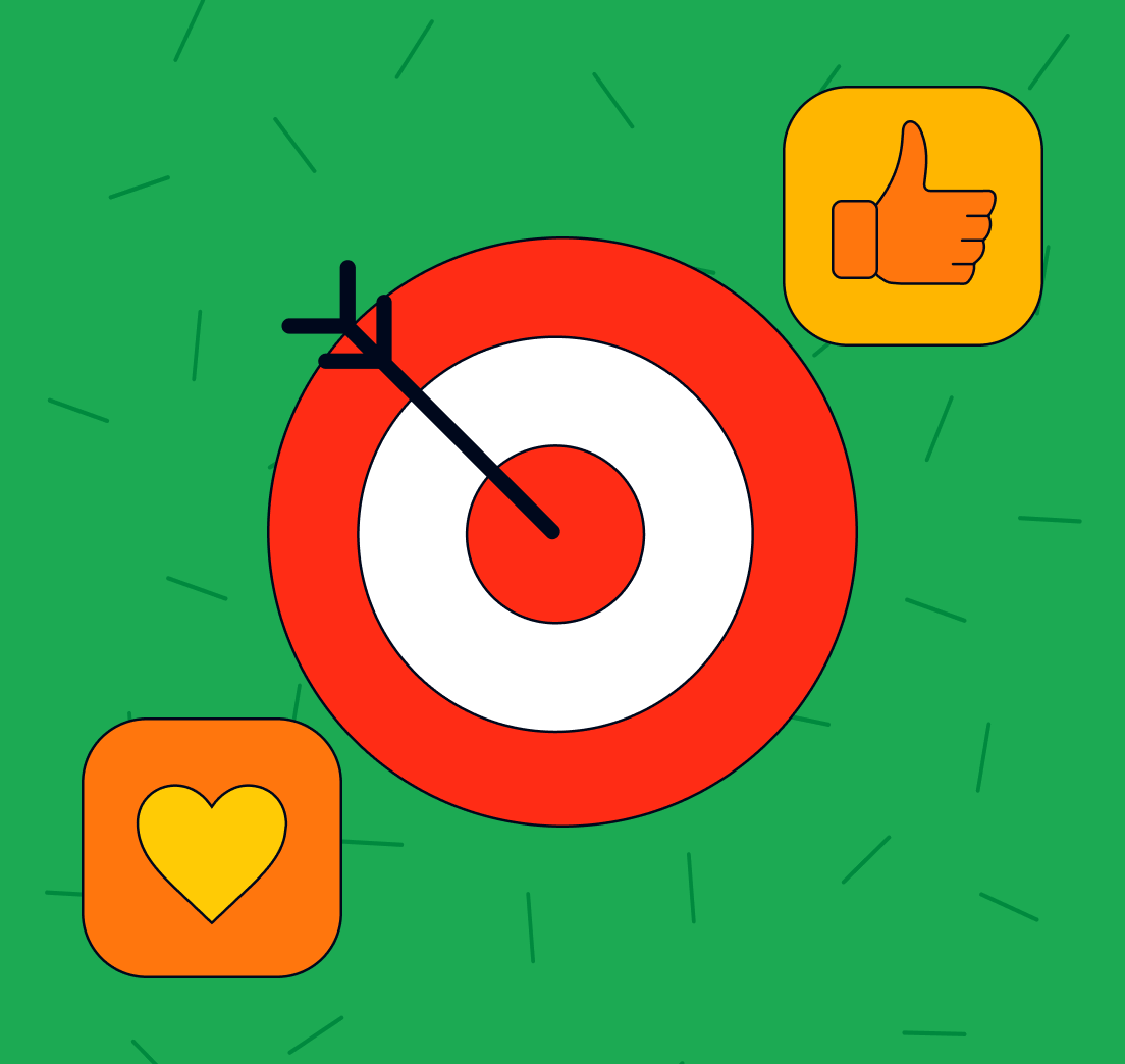 Illustration of arrow set in a bullseye